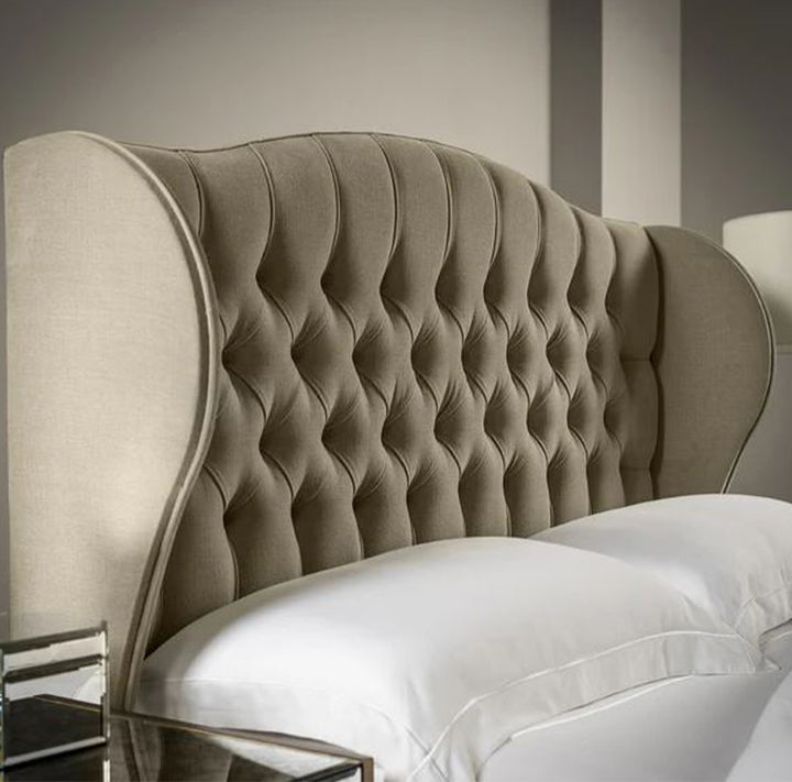 Codie Velvet Buttoned Winged Headboard