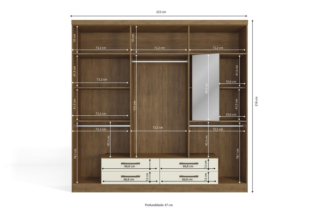 Valentino 6 Door Wardrobe