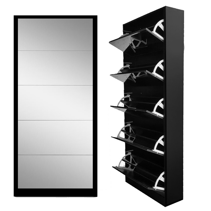 Amy 5 Door Mirror Shoe Cabinet