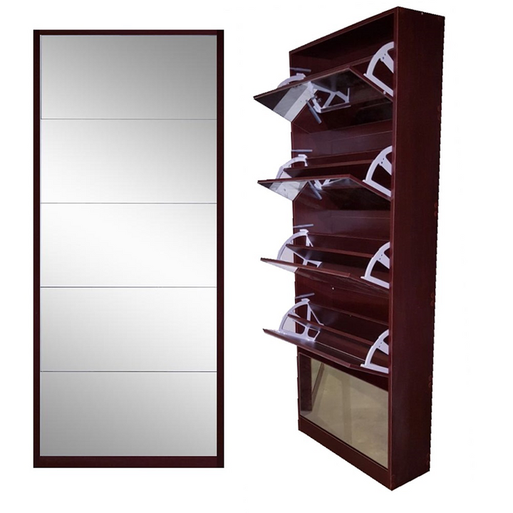 Amy 5 Door Mirror Shoe Cabinet