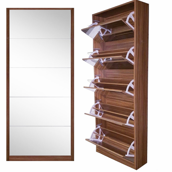 Amy 5 Door Mirror Shoe Cabinet