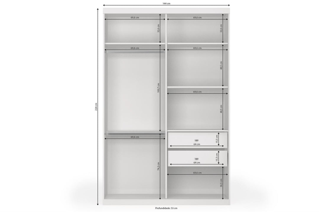 Lucas 2 Door Sliding Wardrobe